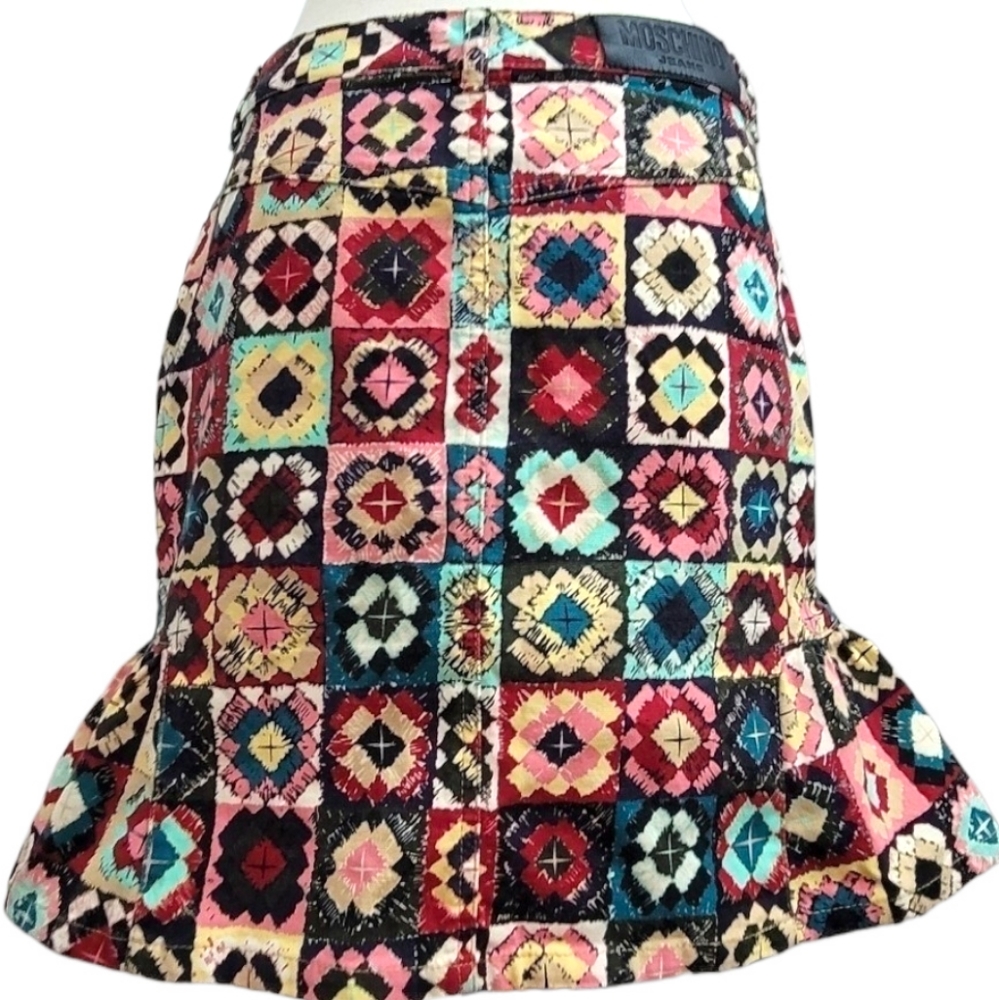 Moschino Vintage Crochet Pattern Patchwork Mini S… - image 2